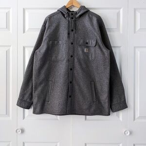 Carhartt Men's Rain Defender Black Heather Gray Shirt Jacket Size XL